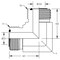World Wide Fittings Male Flat Face O-Ring to Male Flat Face O-Ring 90 Degree Union Elbow 4505X06X04 - alternate 2